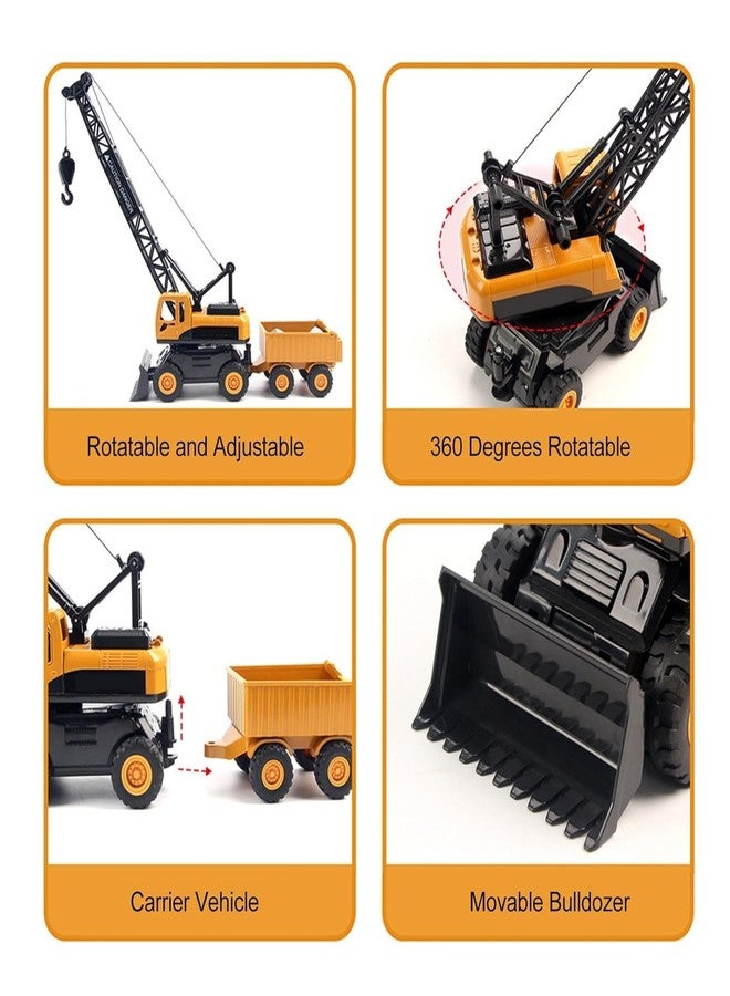 SHIPEASE لعبة رافعة تعمل بالاحتكاك من SHIPEASE للأطفال من عمر 3 سنوات فما فوق، نموذج جرافة، مركبة سحب للخلف، حفارة هندسية، صندوق رمل، شاحنة بناء - Image 2